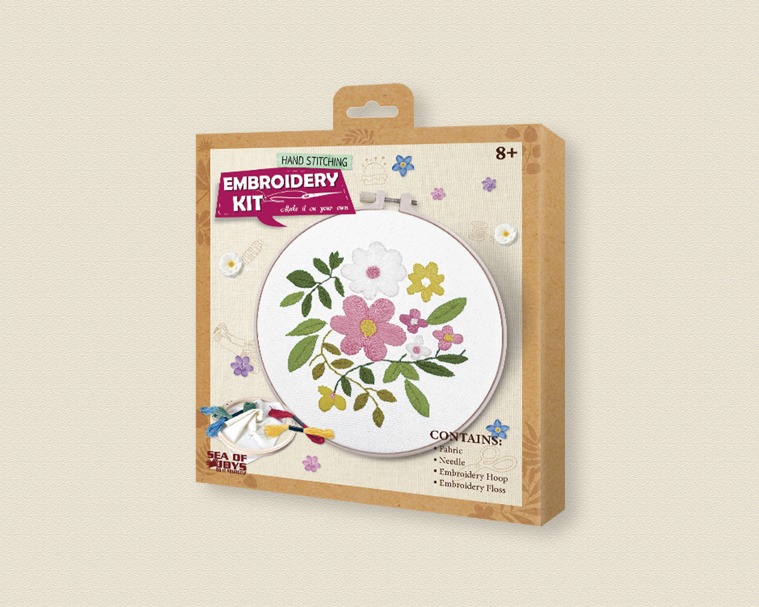 Embroidery Kit-Flower-2 DIY Embroidery Kit-Spring Flower