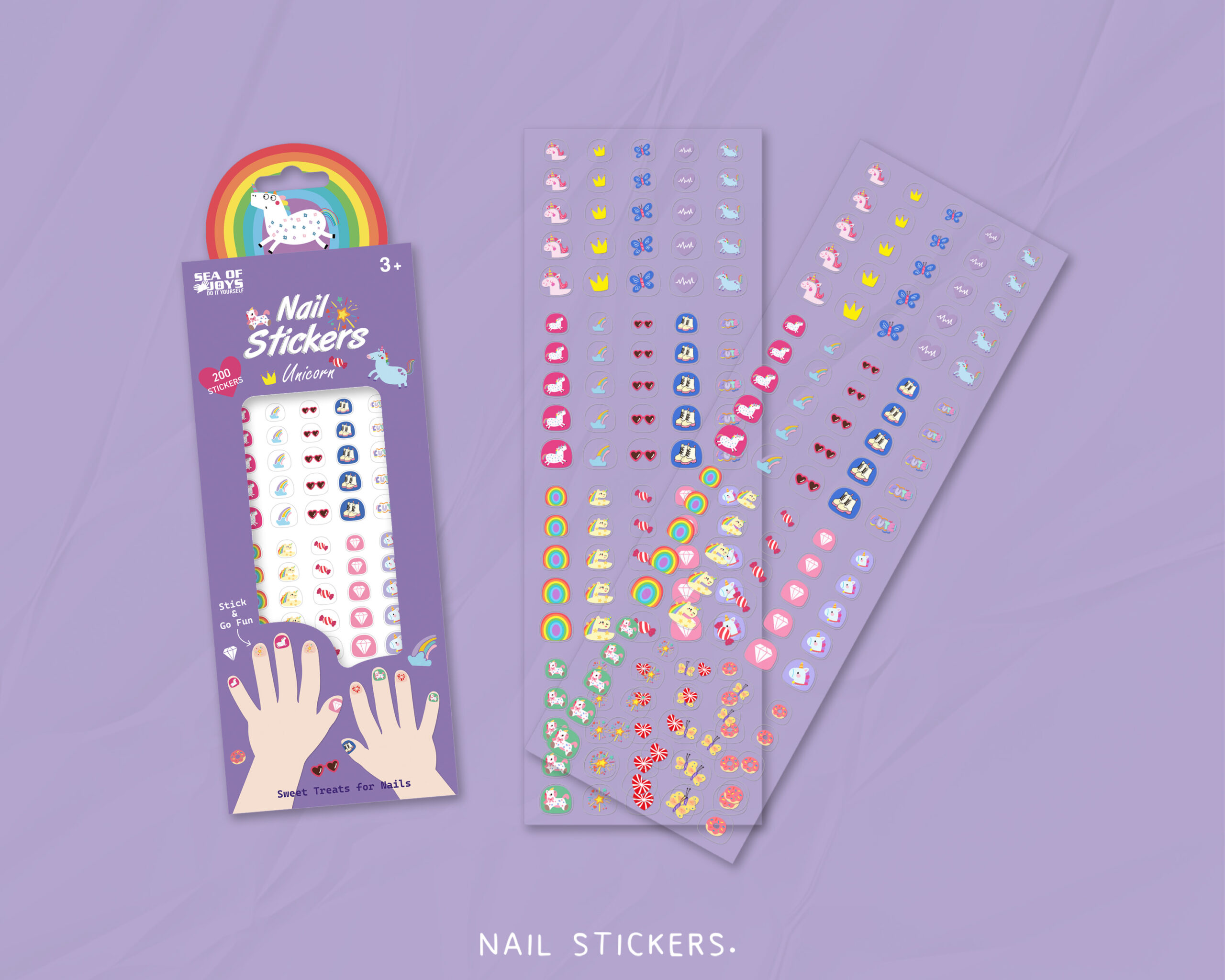 nail stickers-unicorn-2 Kids Nail Stickers-Unicorn - 图片 2