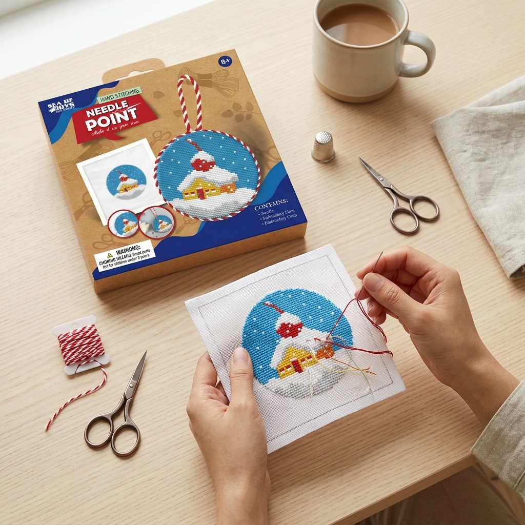 make your own needlepoint kit winter cabin make your own needlepoint kit winter cabin