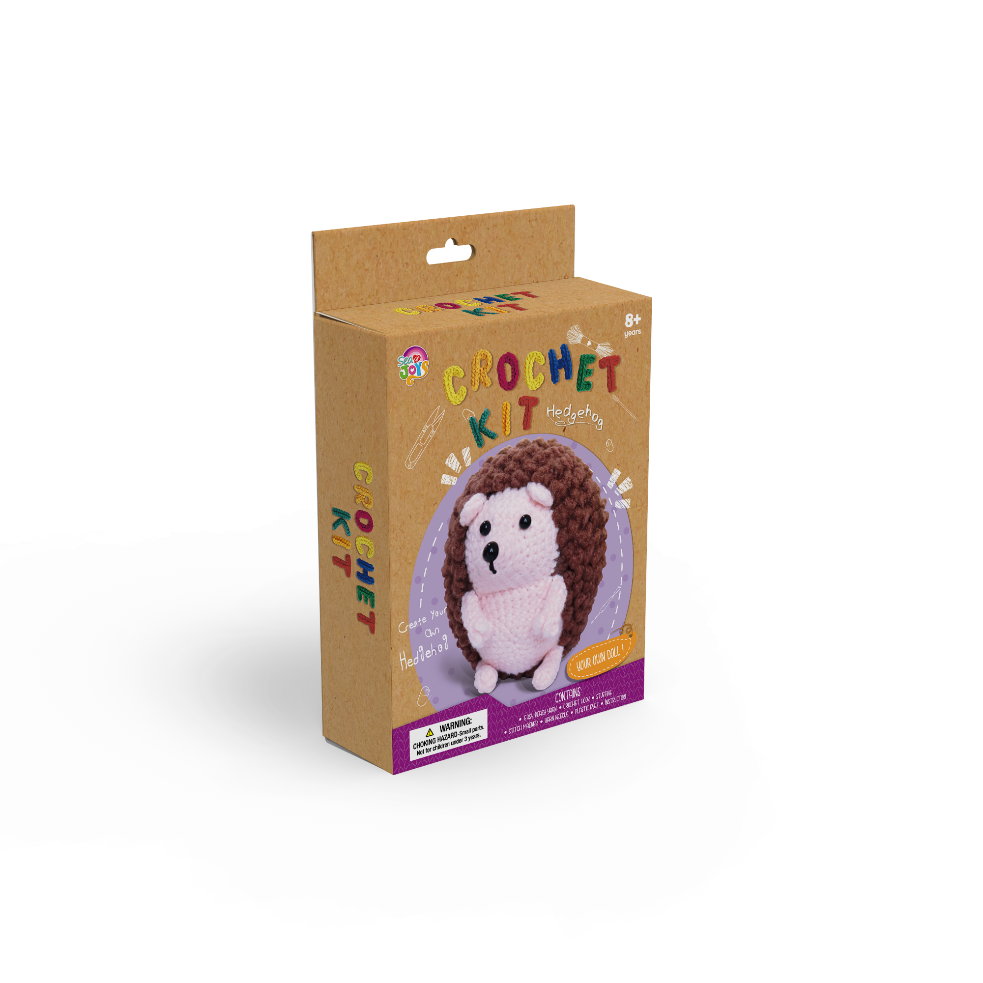 Beginner DIY crochet kit with yarn and hook, complete set to make handmade craft gift